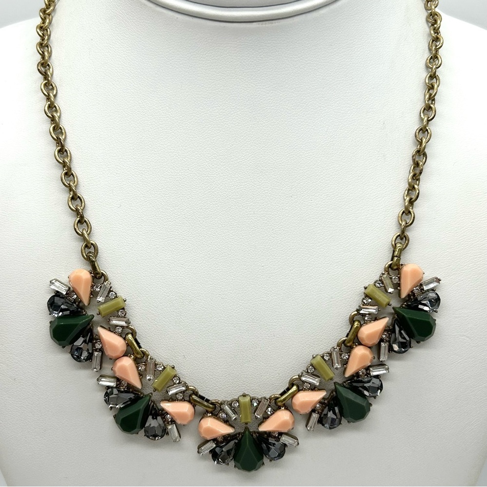 LOFT Peach Green Jeweled Necklace